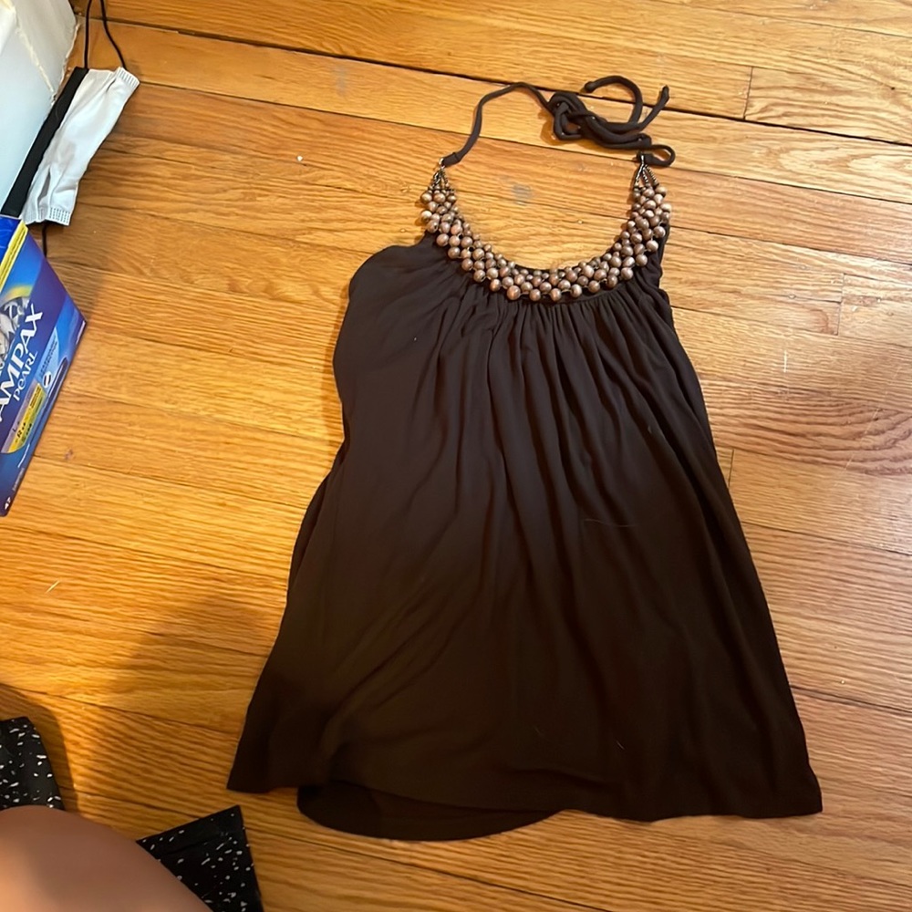 Brown beaded top, size S